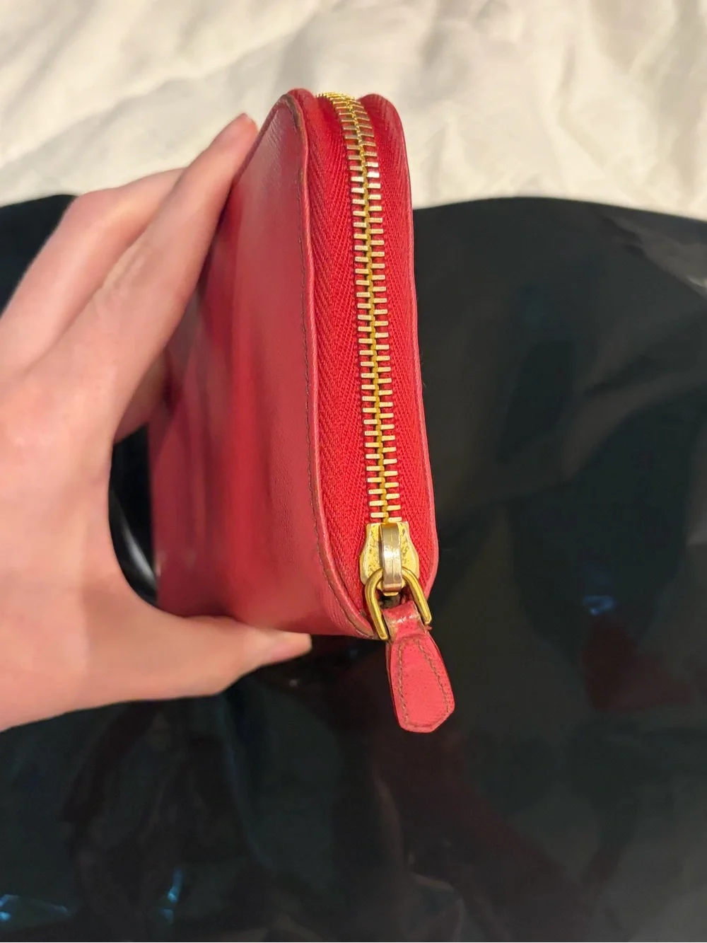 Prada Pink Saffiano Leather Metal Lettering Zip-Around Long Wallet